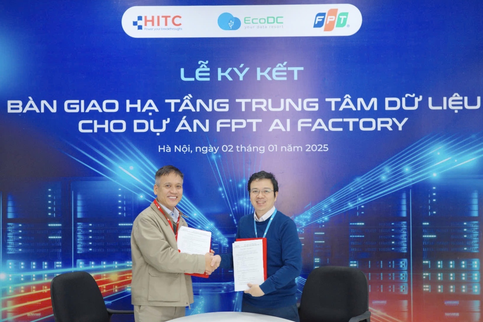 HITC ký kết bàn giao hạ tầng trung tâm dữ liệu cho dự án FPT AI FACTORY